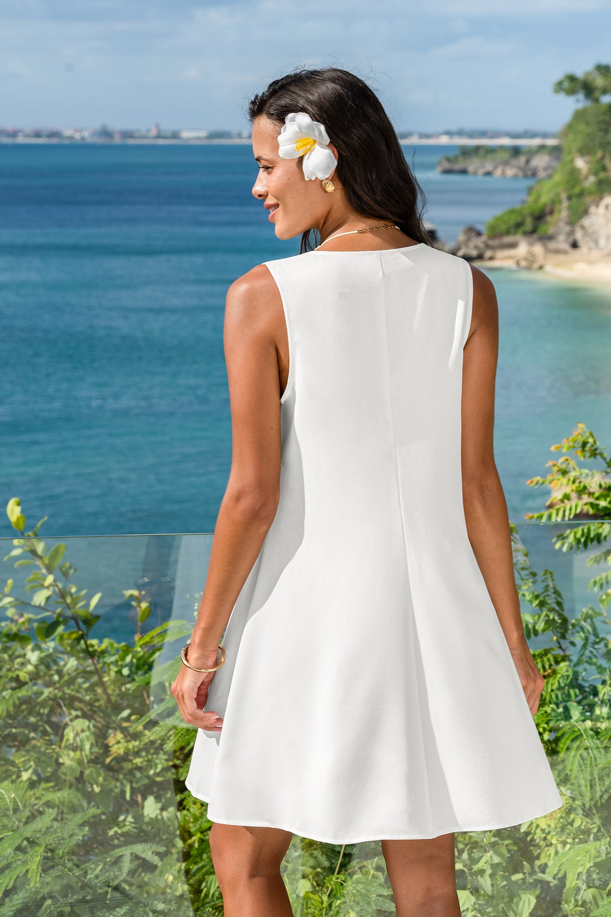 Headliner White Cover-Up Mini Dress