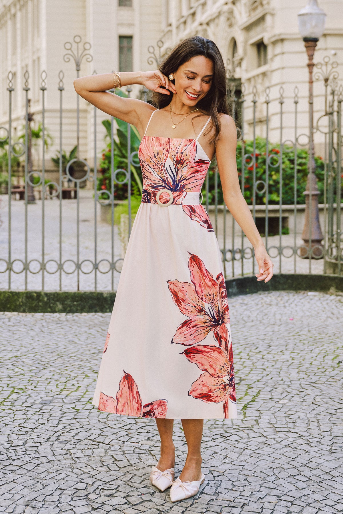 Honolulu Haze Floral Midi Dress