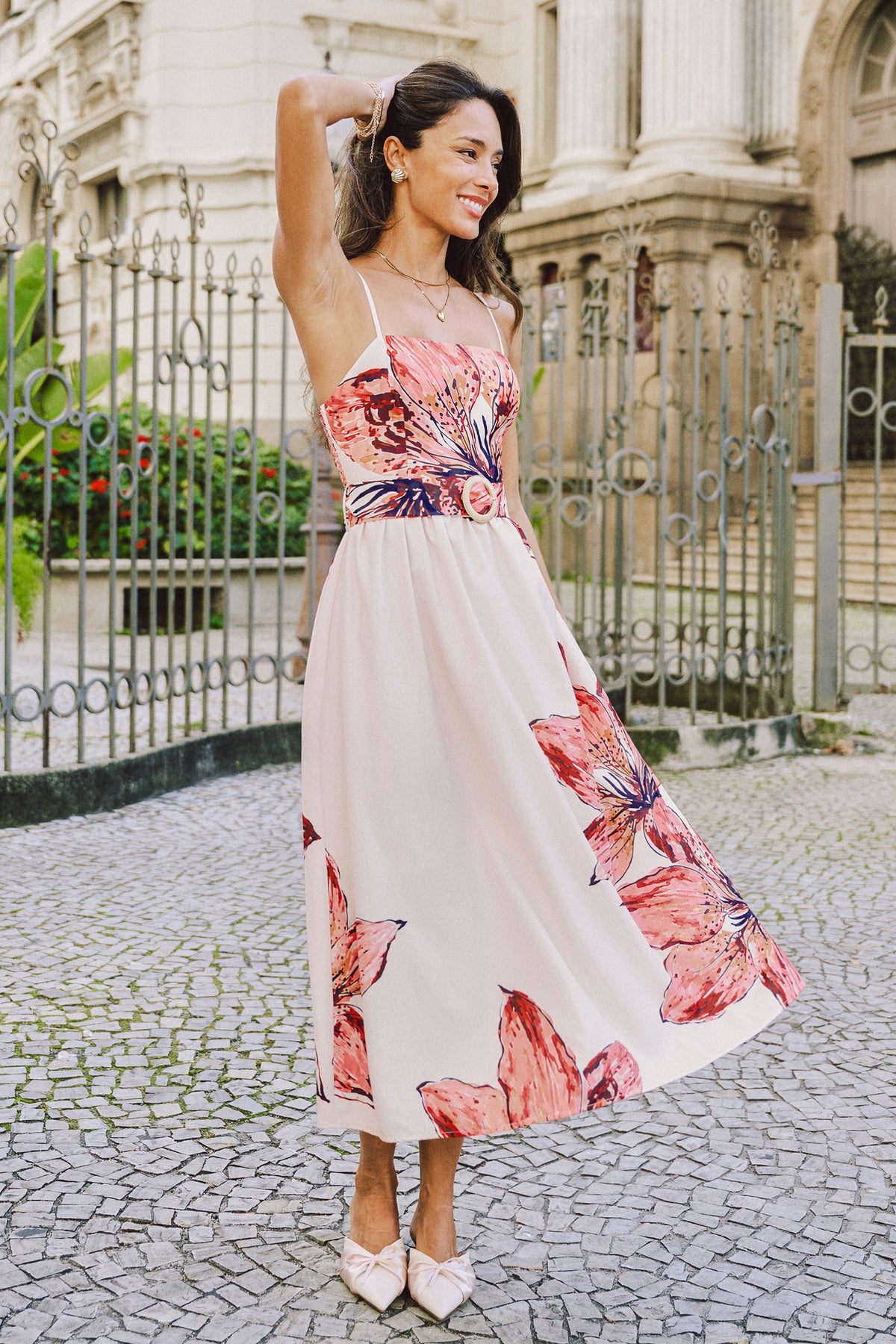 Honolulu Haze Floral Midi Dress