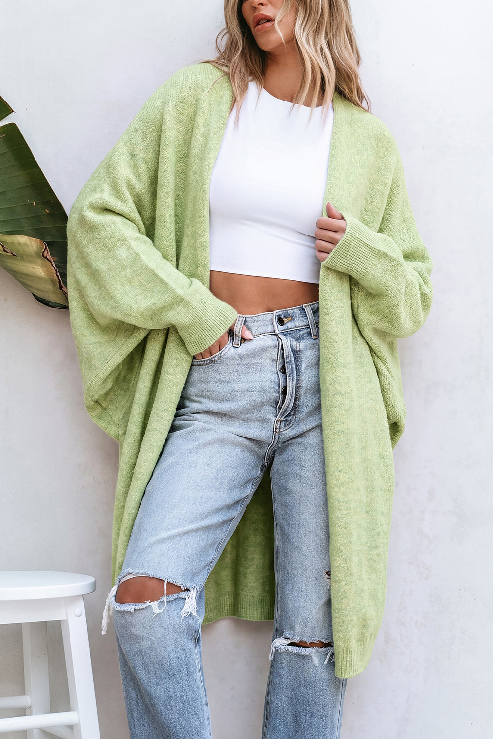 In No Hurry Green Cardigan