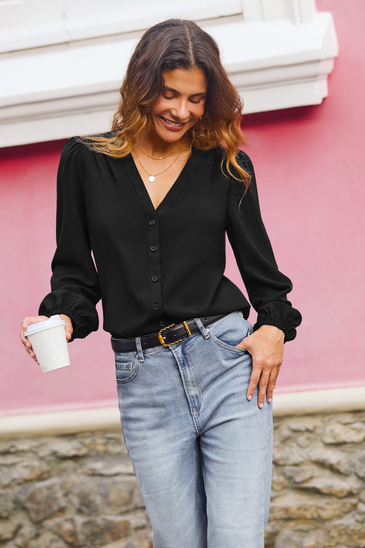 In the Know Black Blouse