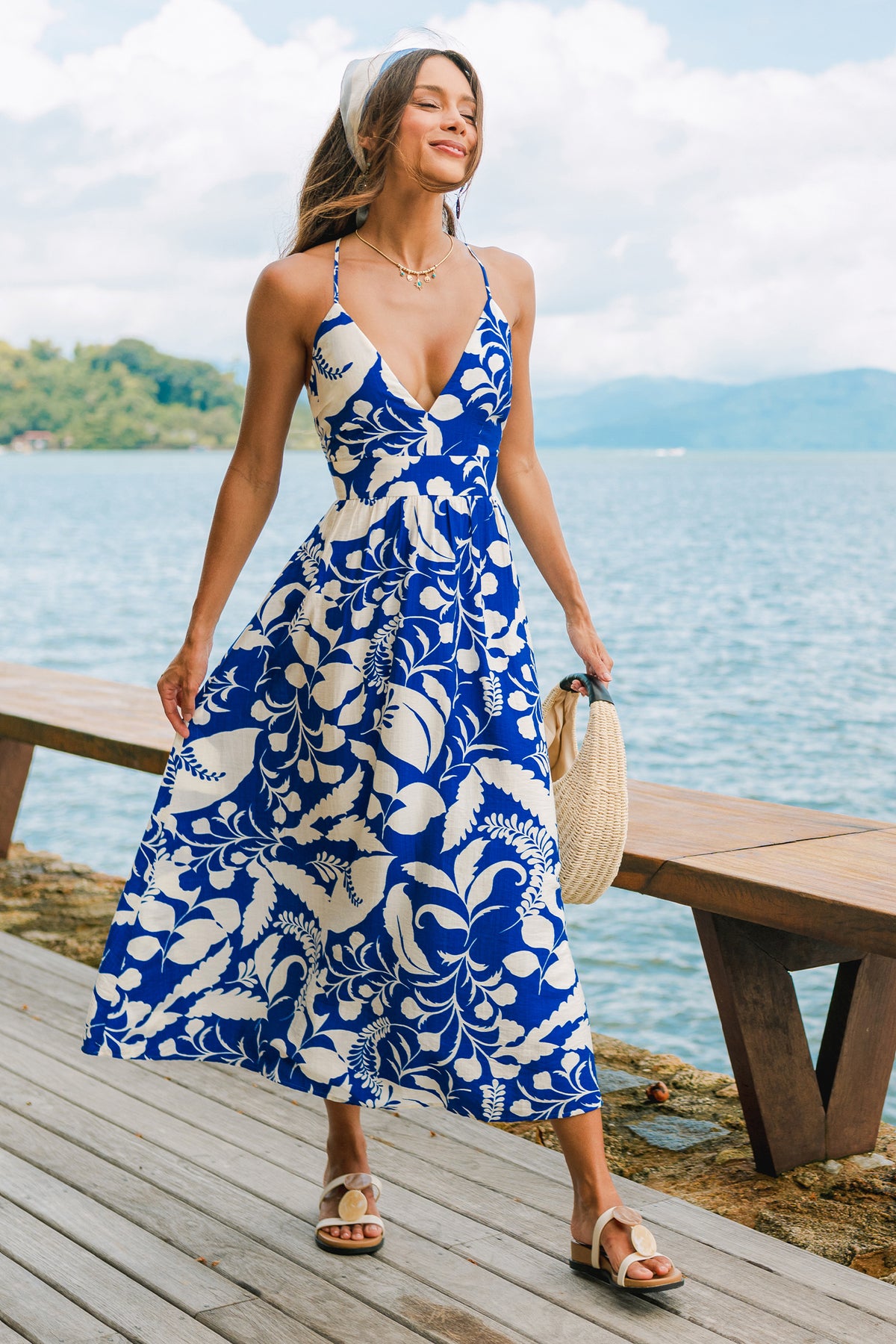 Into the Sunset Tropical Maxi Dress