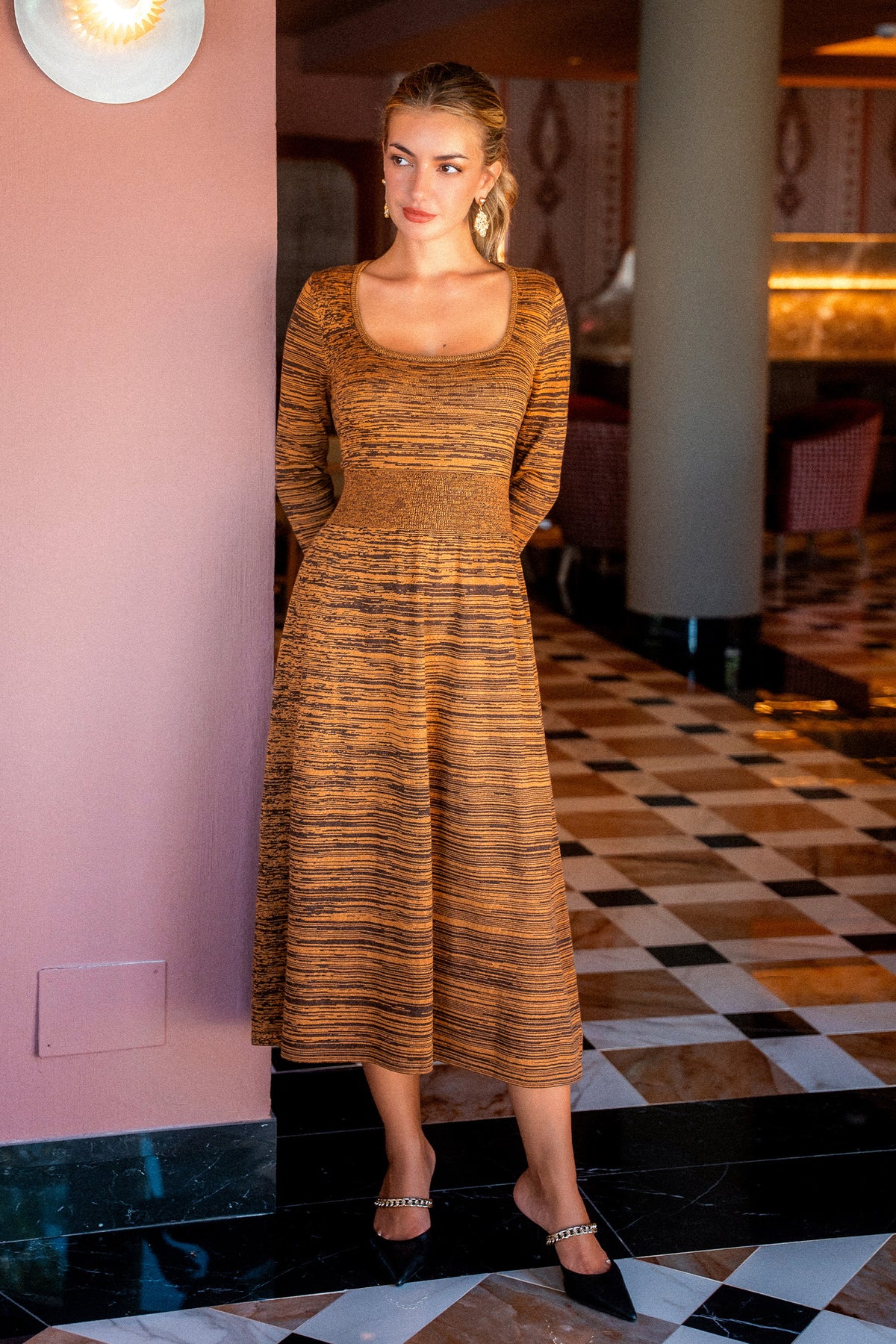 Into the Wild Striped Midi Dress