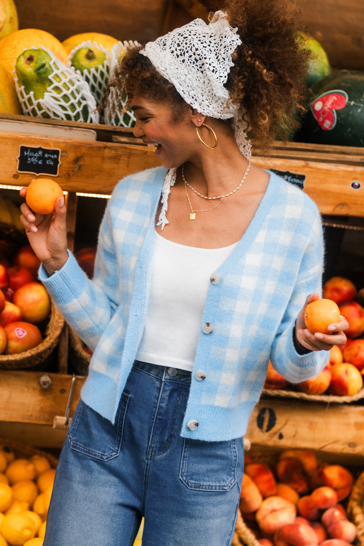 Jam Session Gingham Cardigan