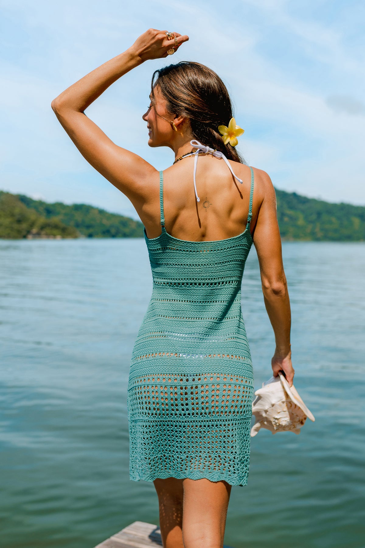 Key Lime Green Cover-Up Mini Dress