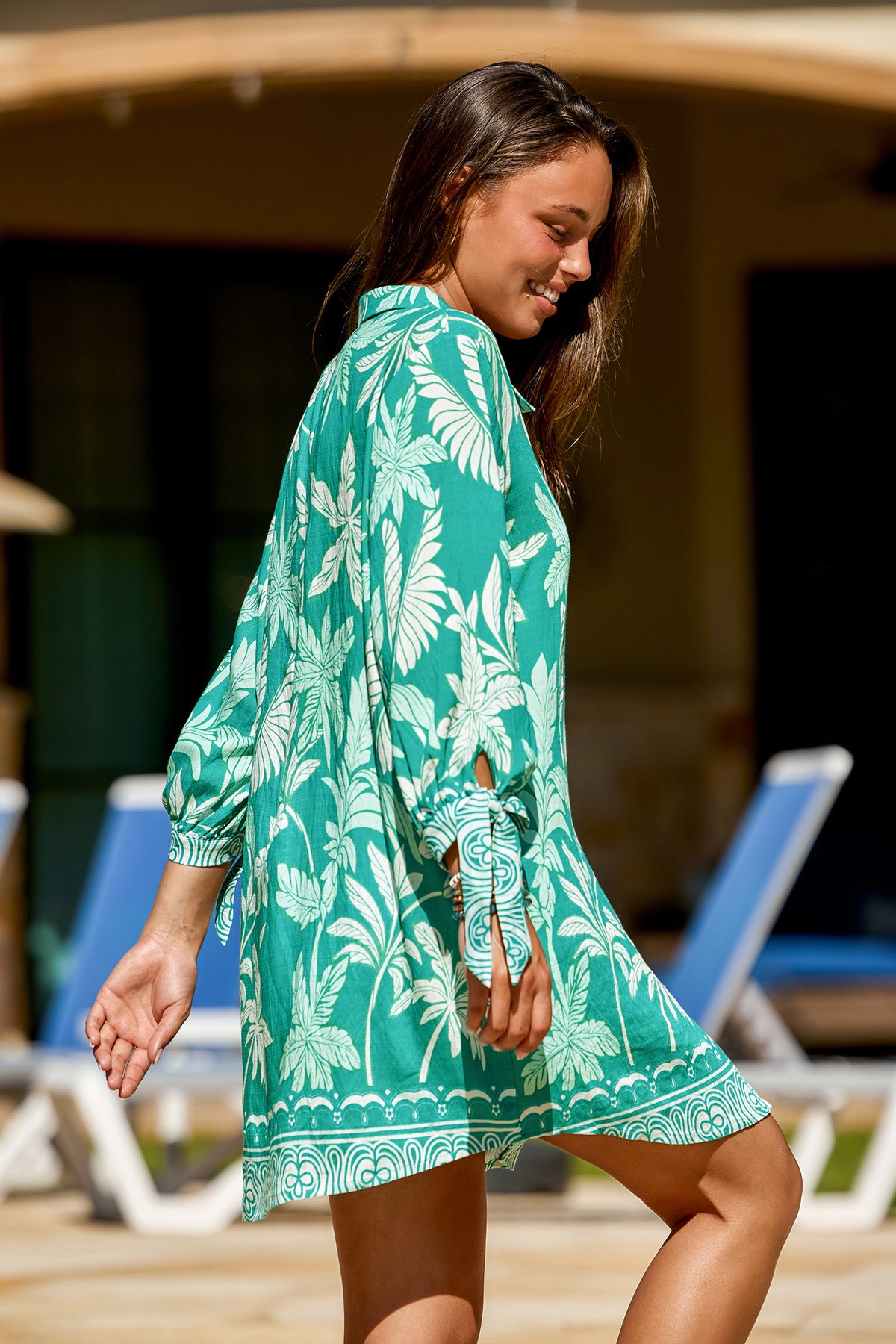Lakeside Lounging Tropical Mini Dress