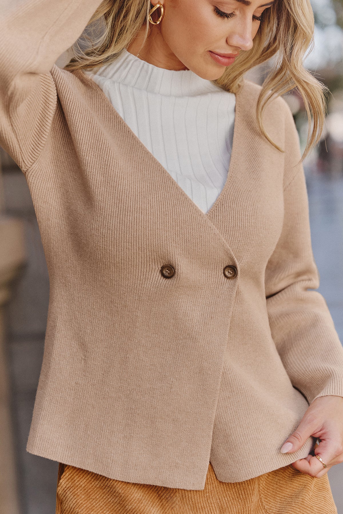 Leading Role Beige Cardigan
