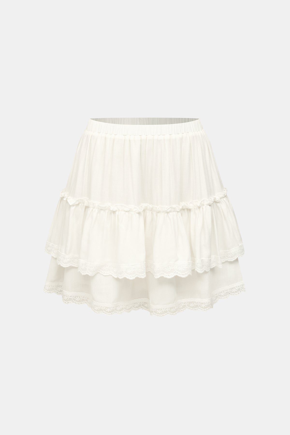 Lighthearted White Mini Skirt