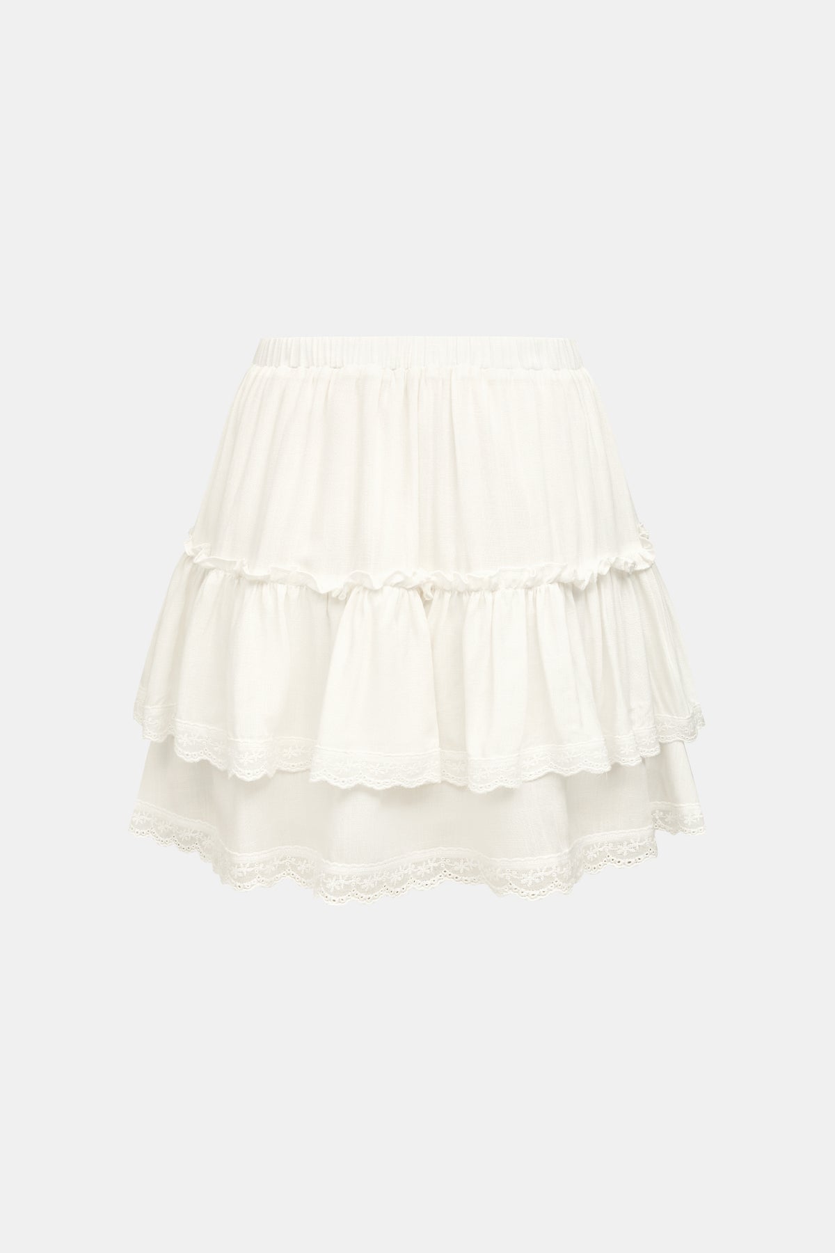 Lighthearted White Mini Skirt