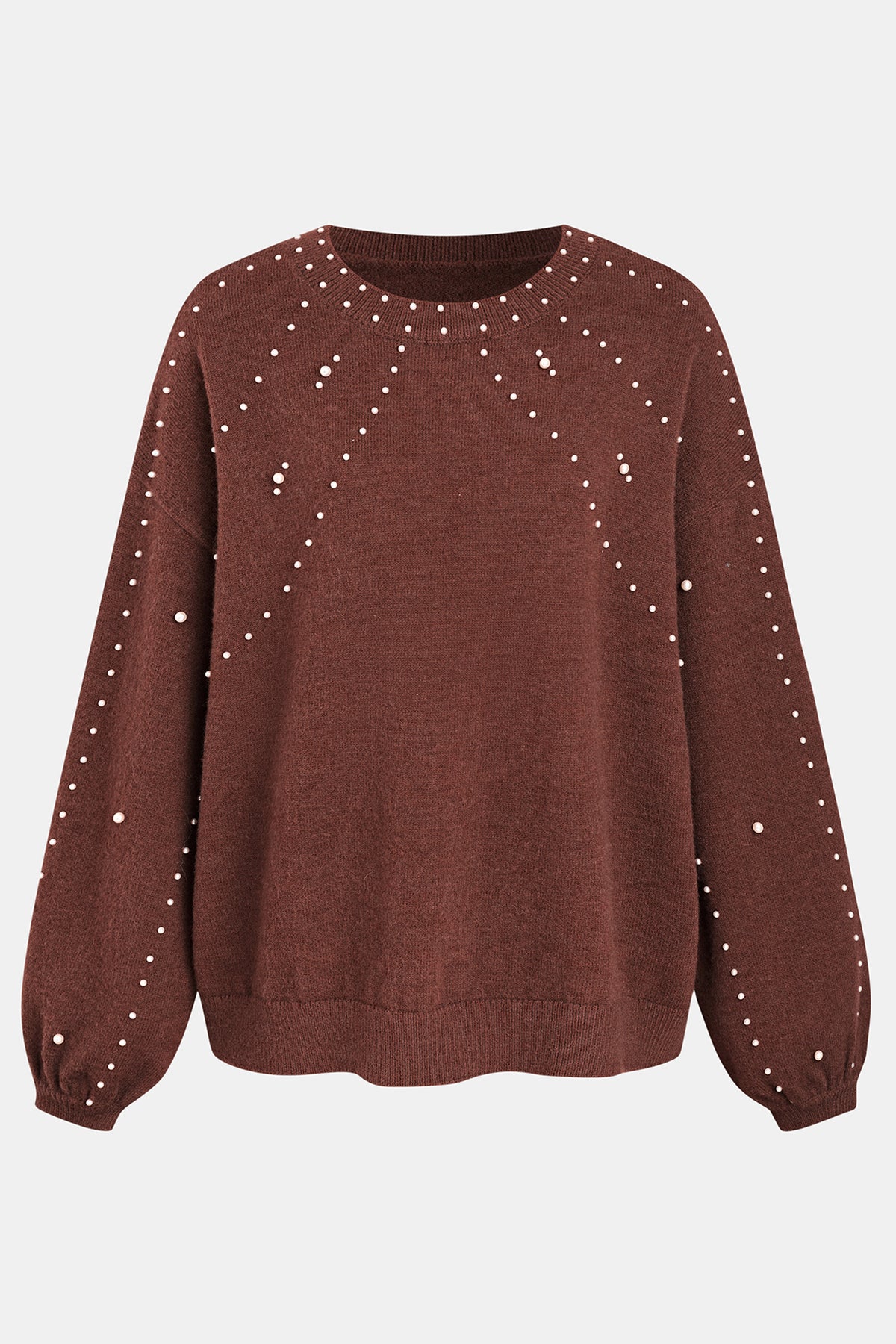 Lustrous Edge Brown Sweater