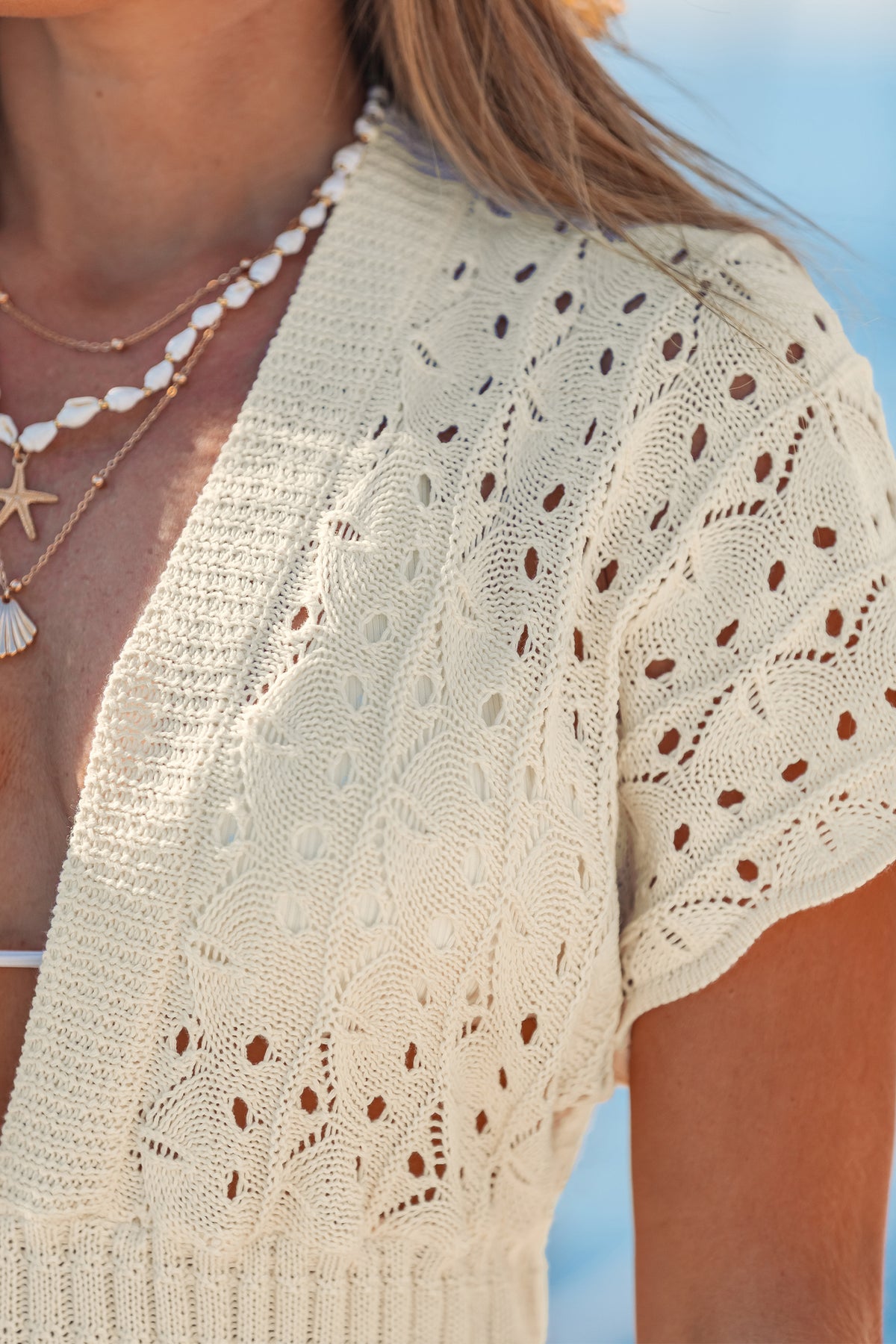 Manifest It Beige Cover-Up Mini Dress