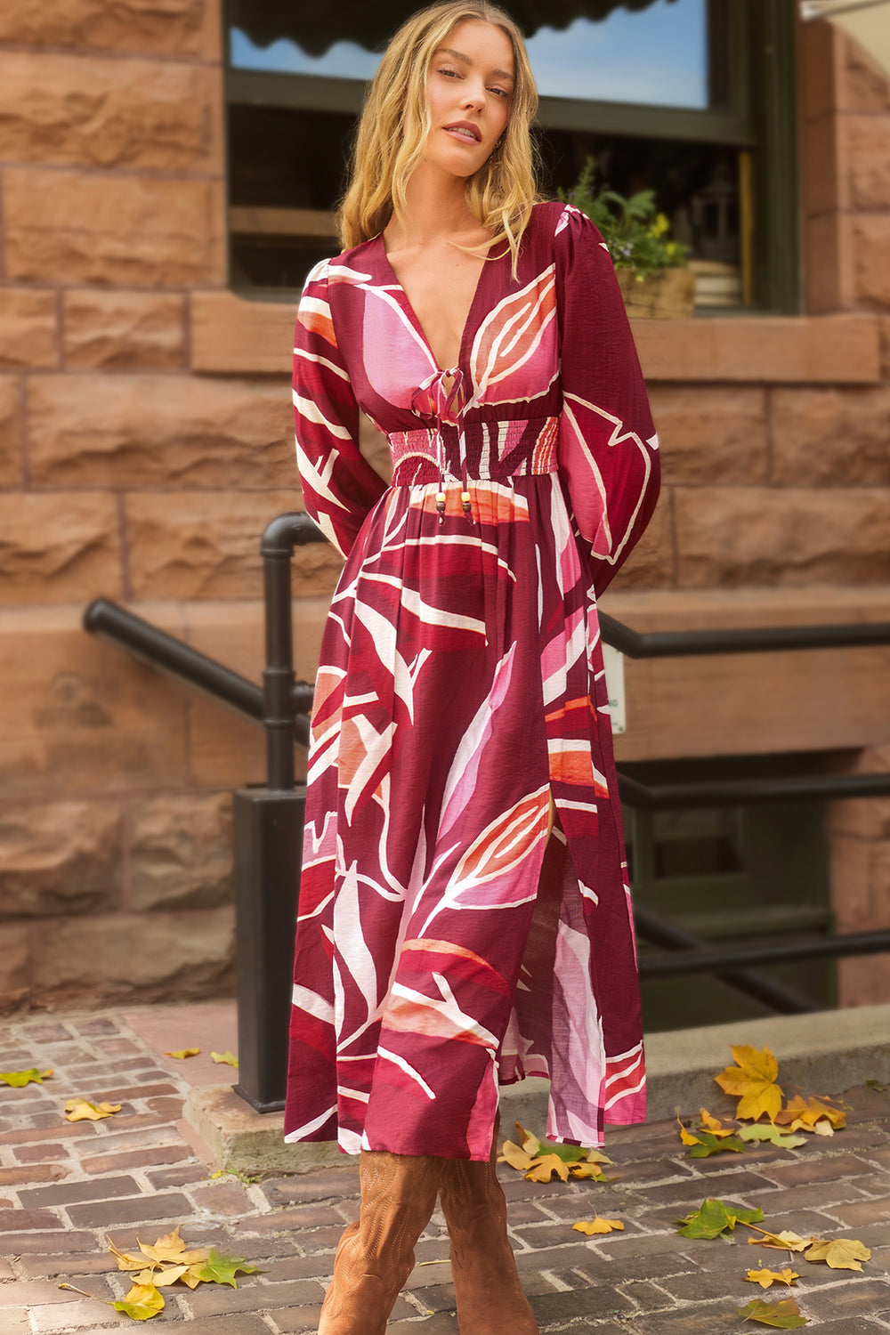 Meadow Walk Tropical Maxi Dress