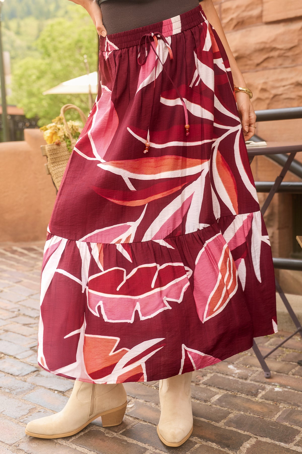 Meadow Walk Tropical Maxi Skirt