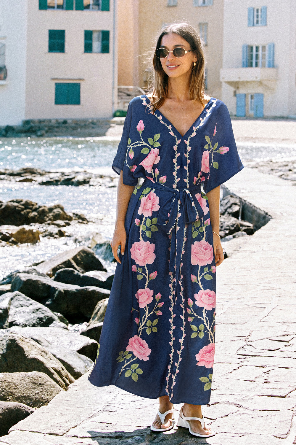 Midnight Rose Floral Maxi Dress