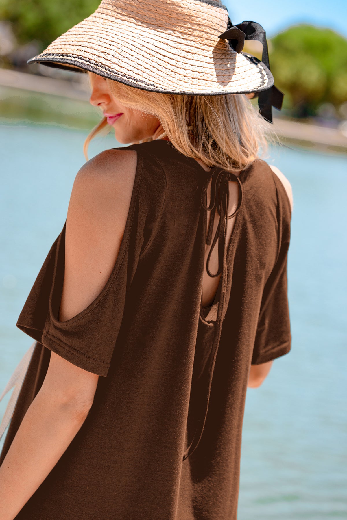 Minimalist Brown Mini Dress