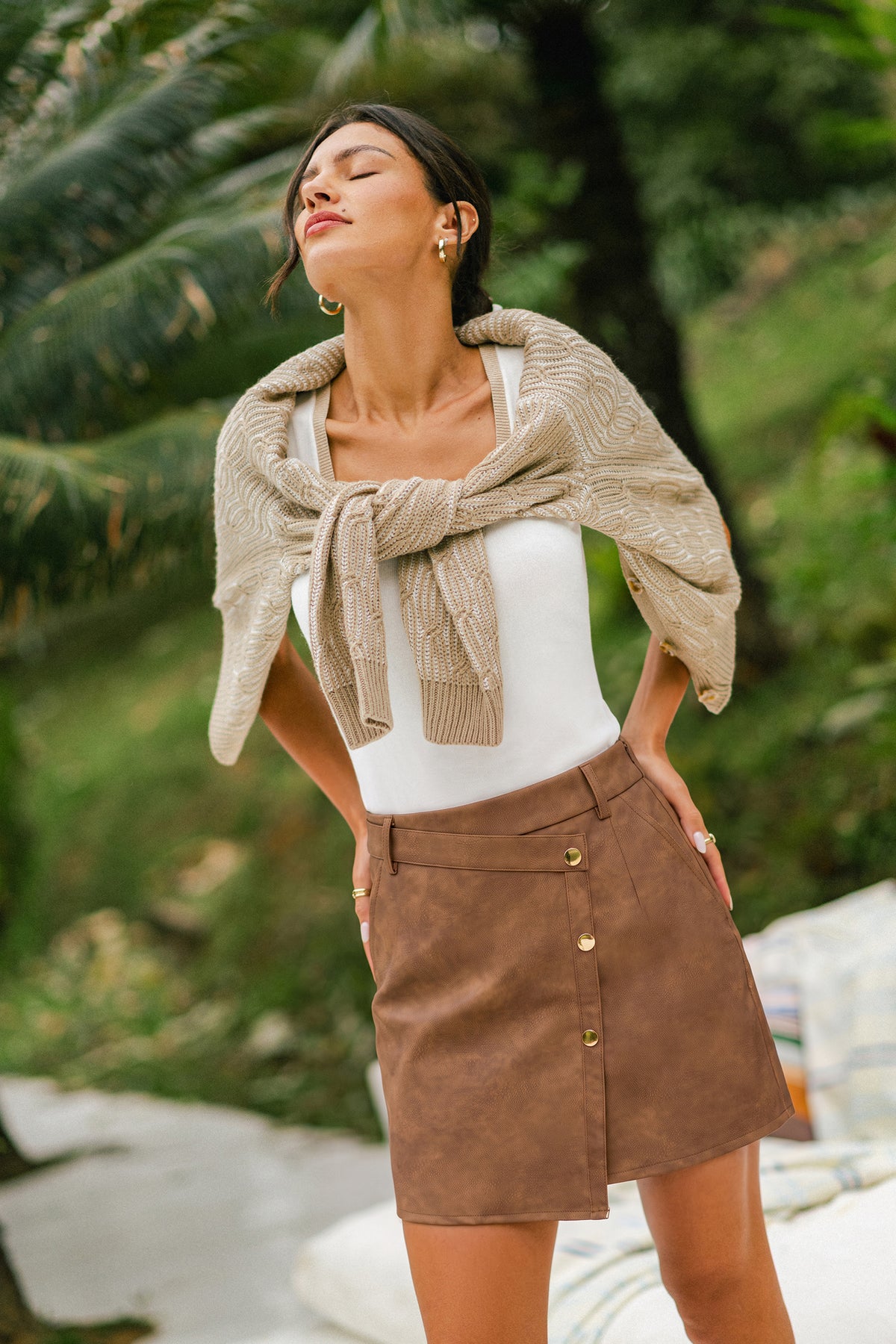Mocha Moment Faux Suede Mini Skirt