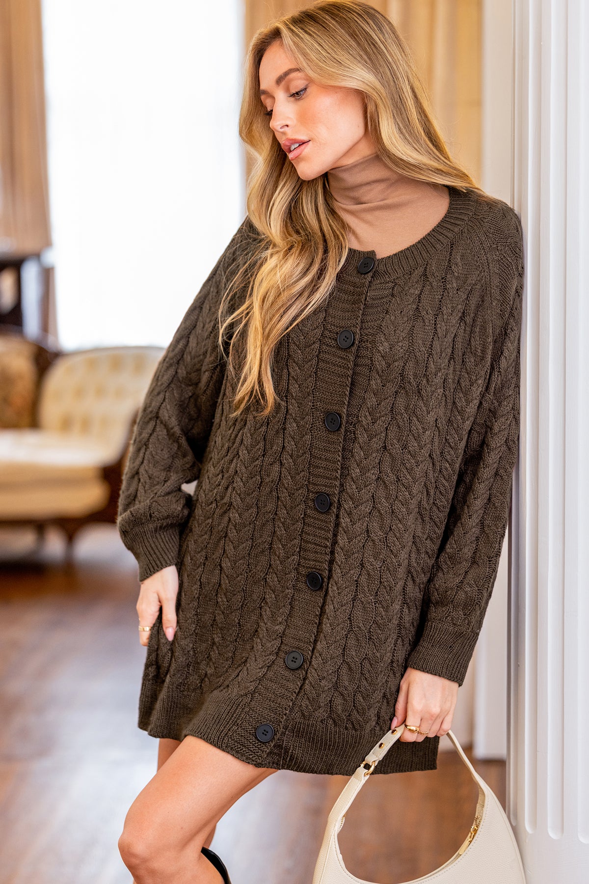 Morning Coffee Brown Cardigan