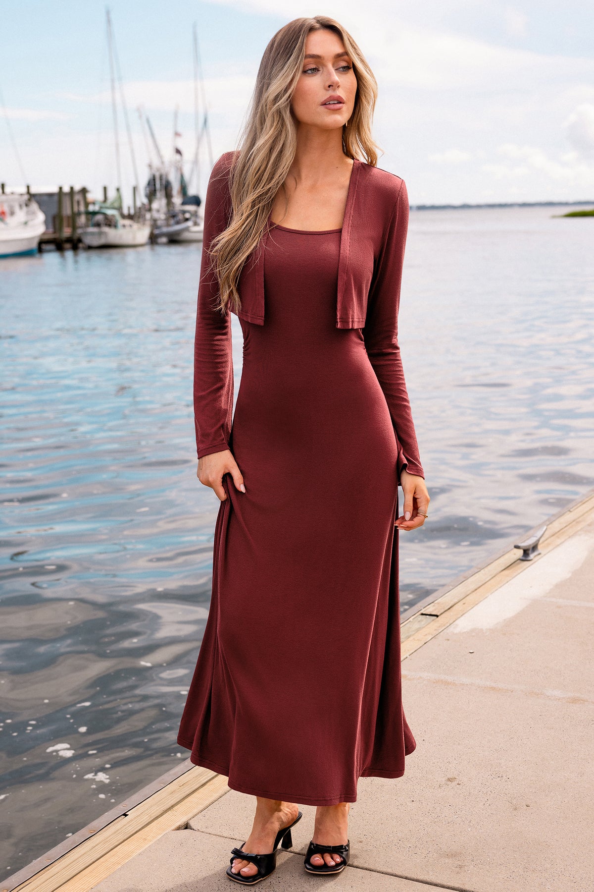 Mulberry Sky Brick Midi Dress Set