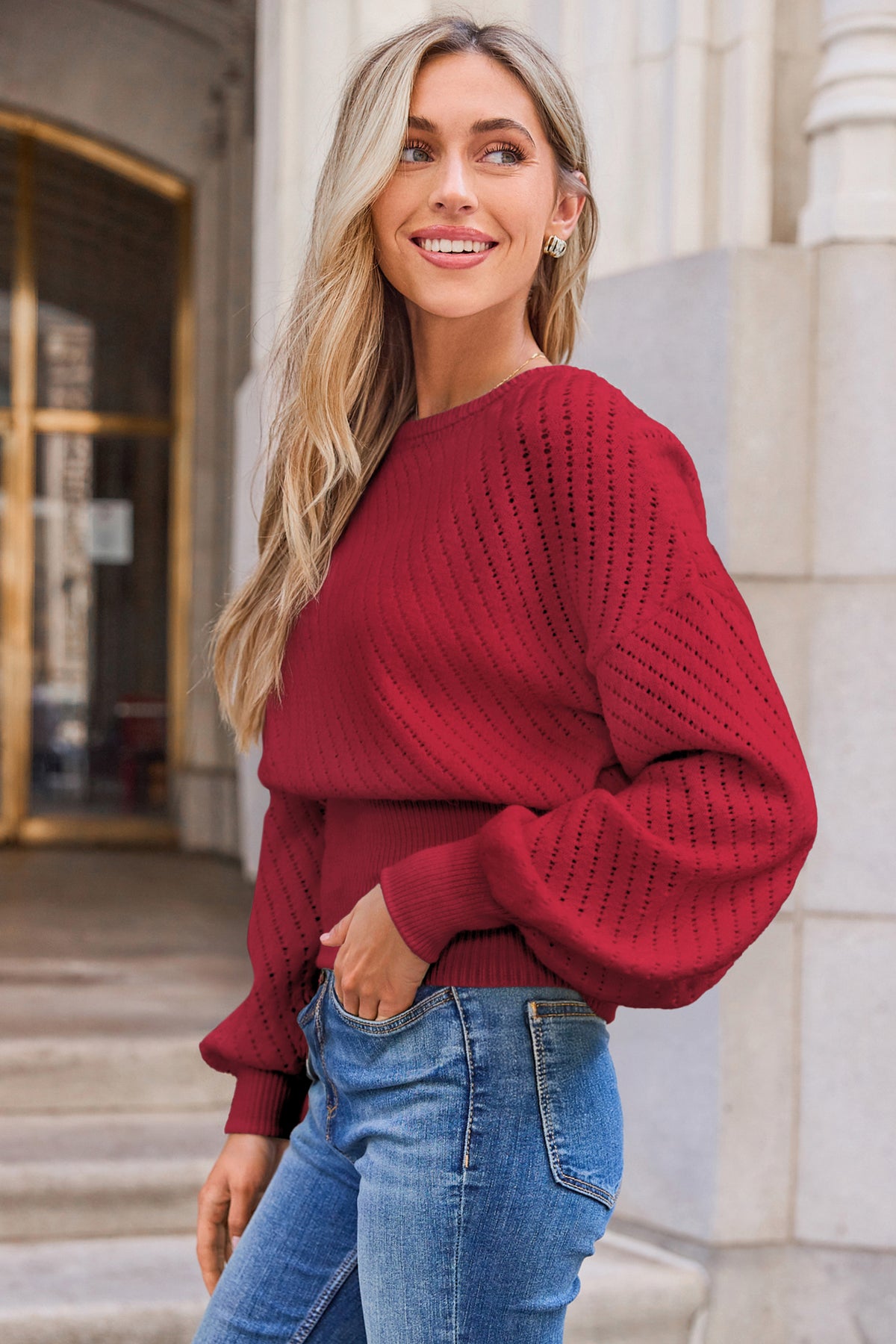 Never Too Late Red Sweater