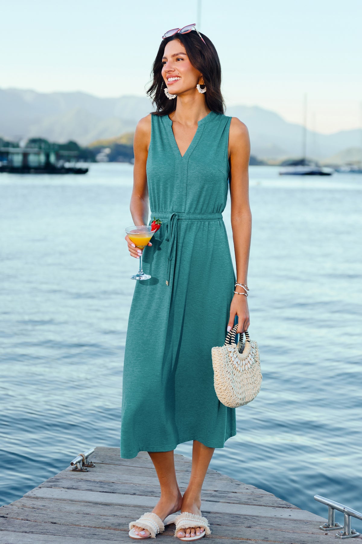 New Romance Aqua Maxi Dress