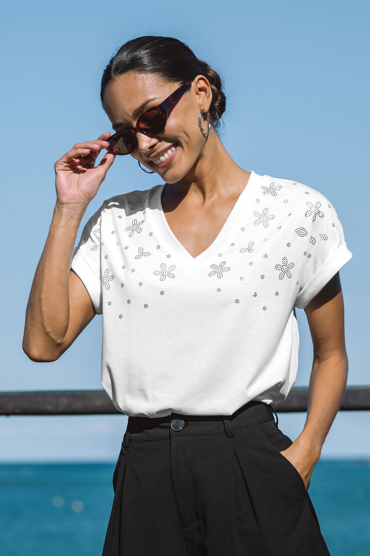 New Spin White Tee