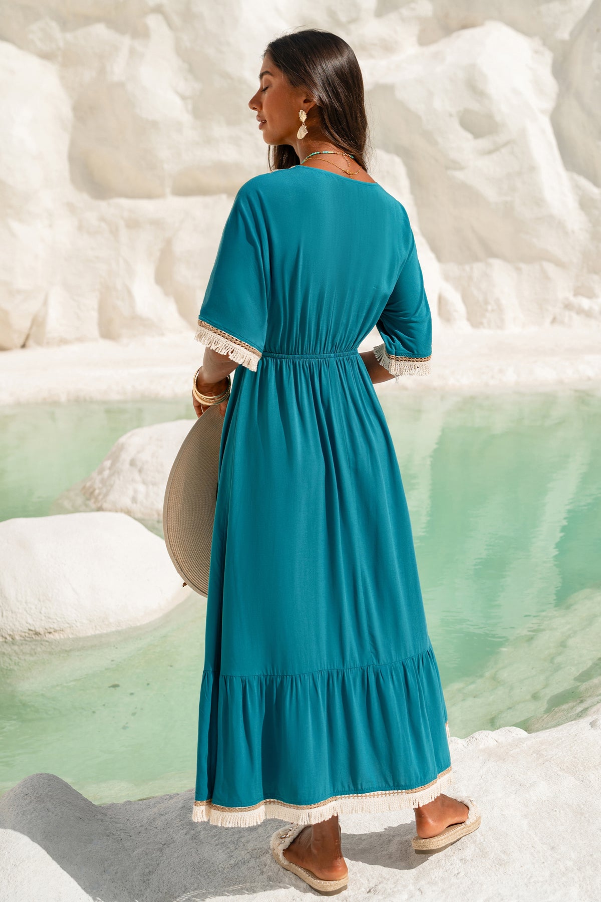 No Looking Back Blue Maxi Dress