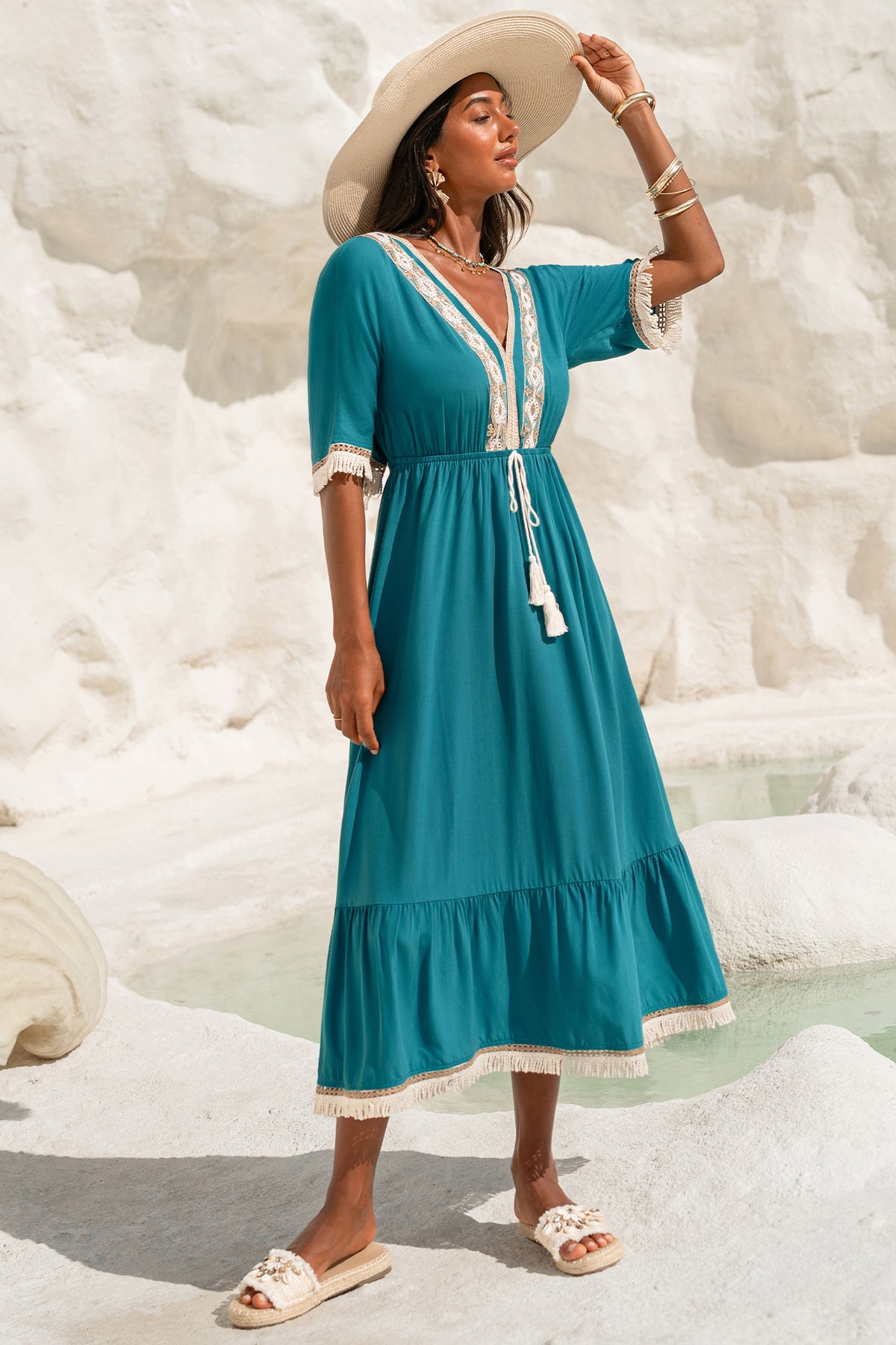 No Looking Back Blue Maxi Dress