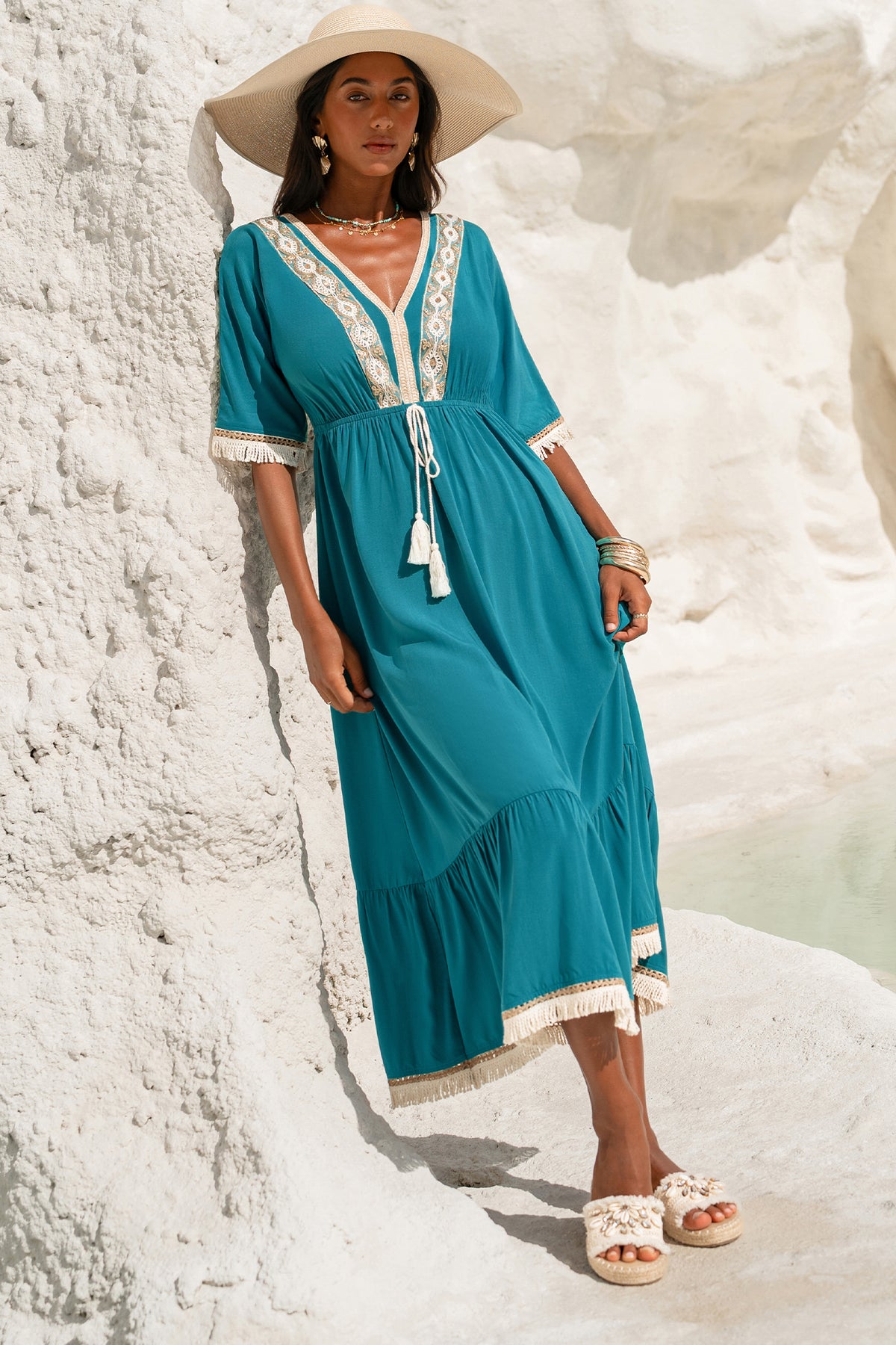No Looking Back Blue Maxi Dress