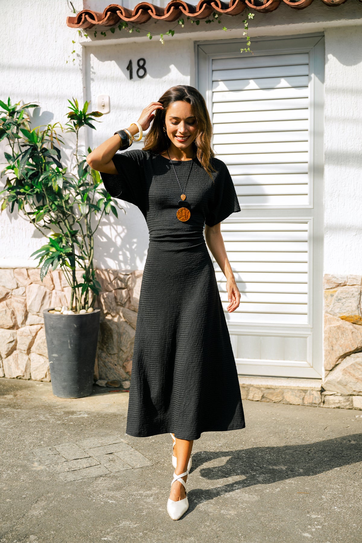 No Loose Ends Black Maxi Dress
