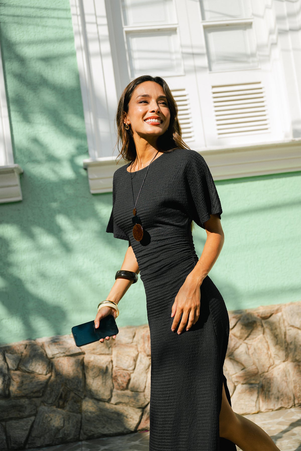 No Loose Ends Black Maxi Dress