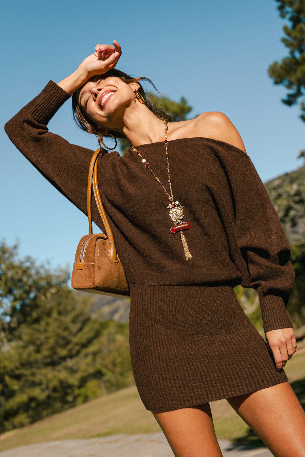 Off the Cuff Brown Mini Dress