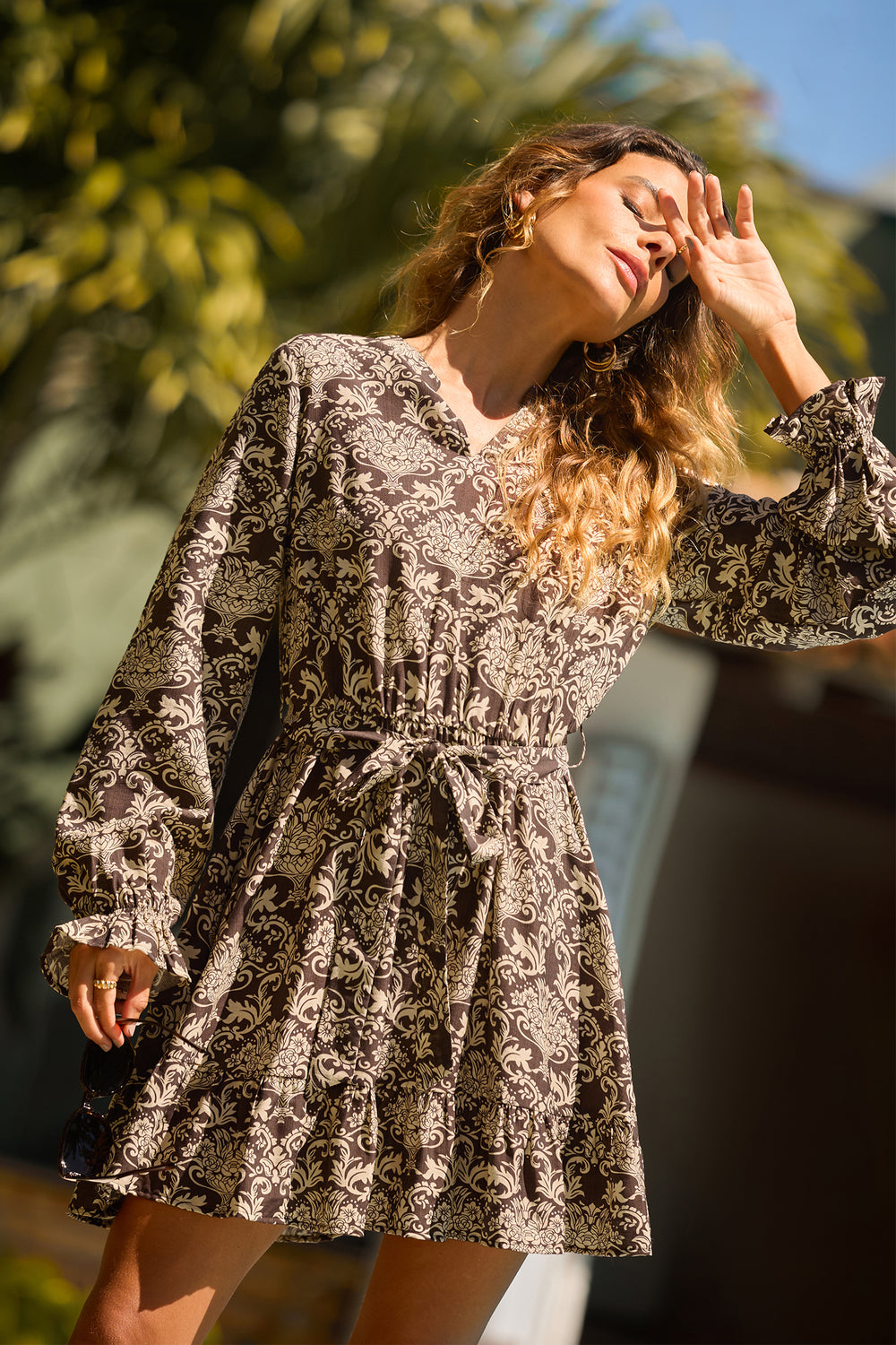 On the Right Track Ornate Mini Dress