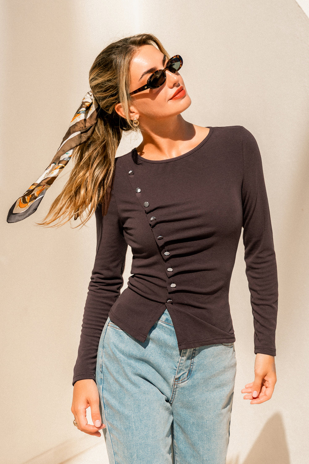 One Sided Brown Top