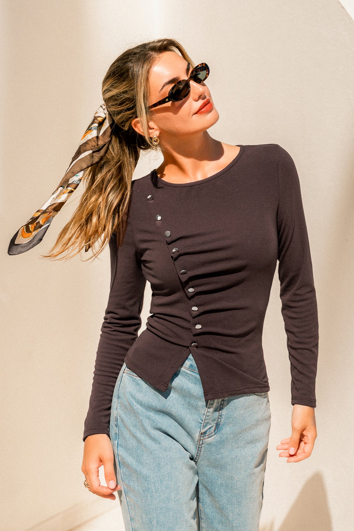 One Sided Brown Top
