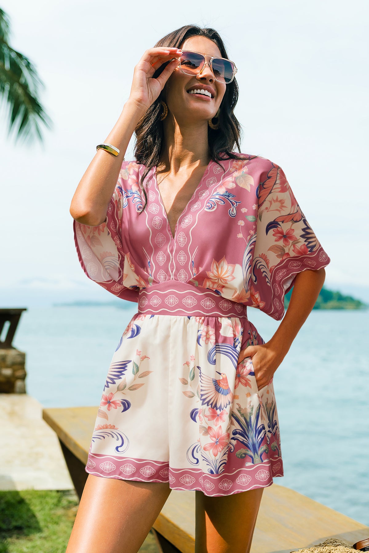 Over the Rainbow Tropical Romper