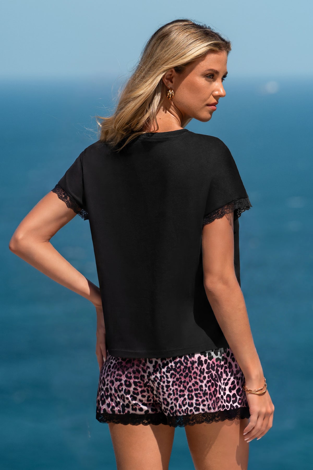 Passing Notes Leopard Pajama Set
