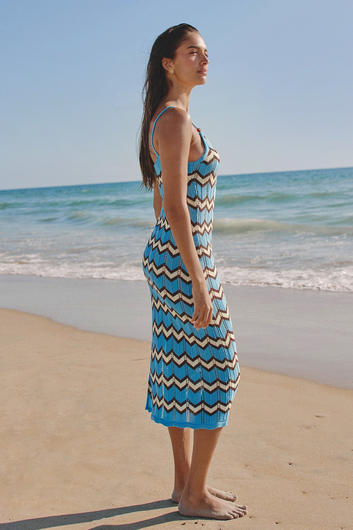 Perfect Weather Striped Cover-Up Midi Dress