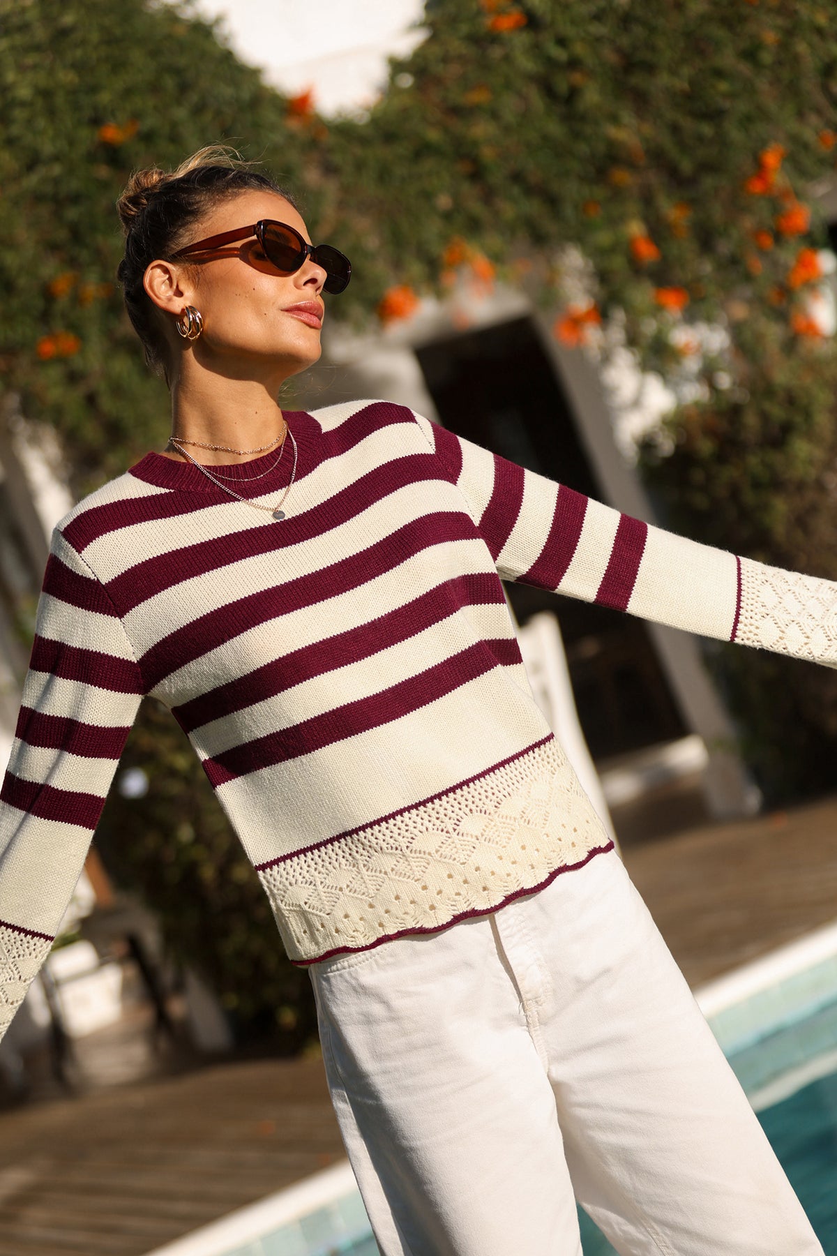 Point of View Striped Sweater