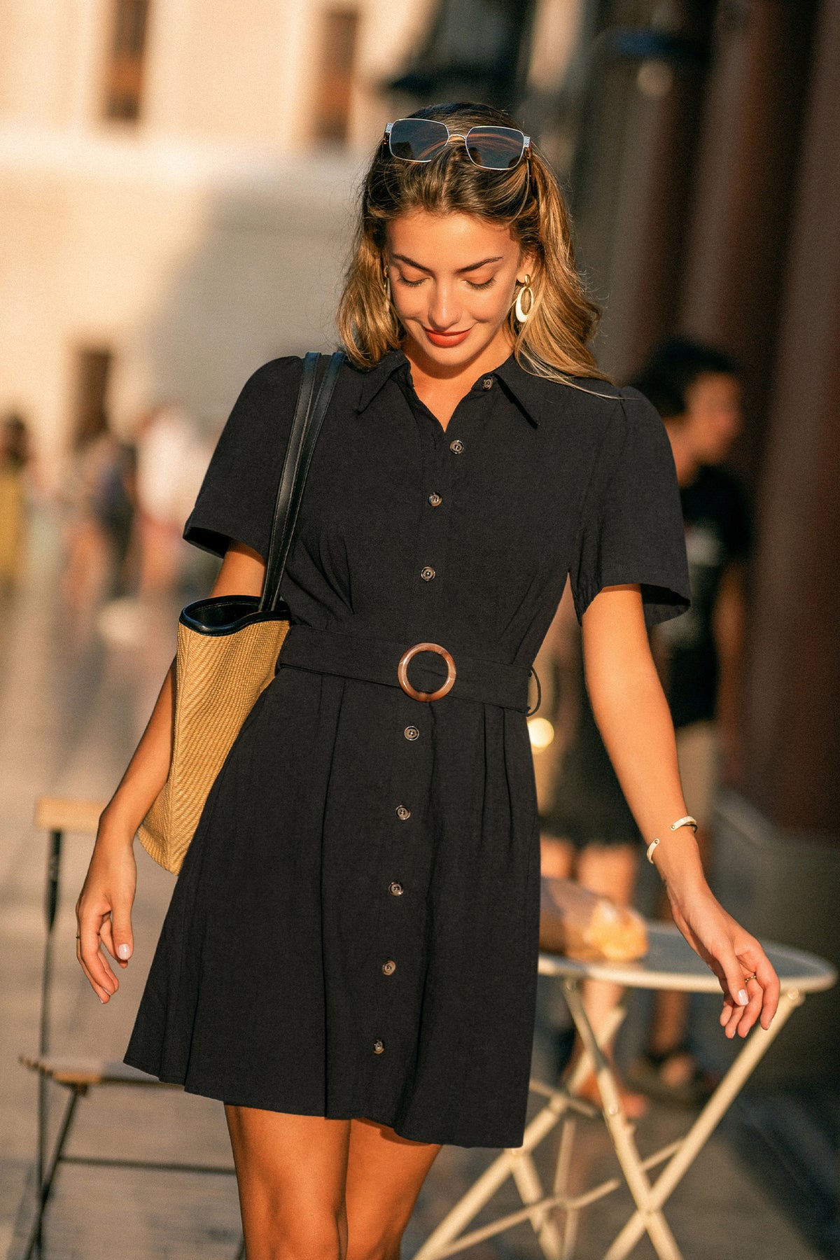 Quiet Moments Black Mini Dress