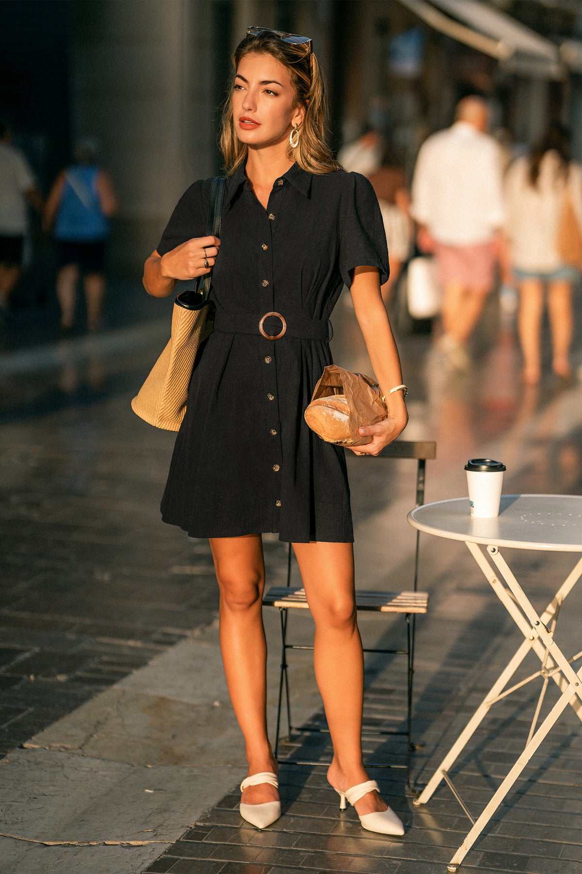Quiet Moments Black Mini Dress