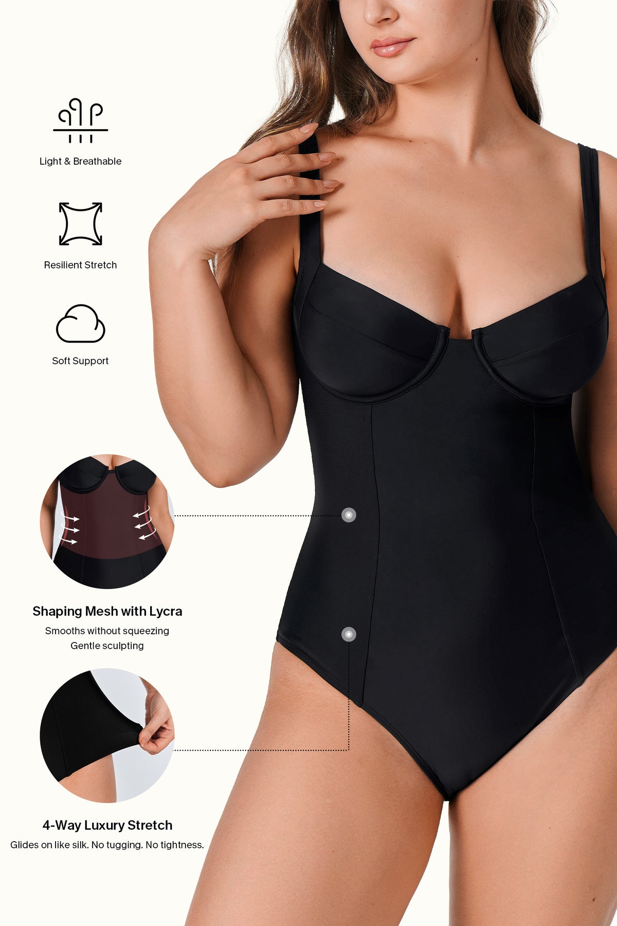 Retro Floral Flex Support One-Piece Swimsuit