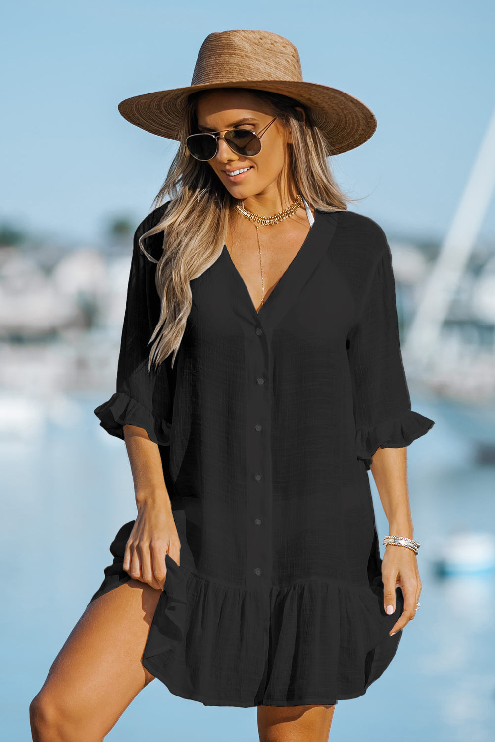 Ruffled Cover-Up Dress