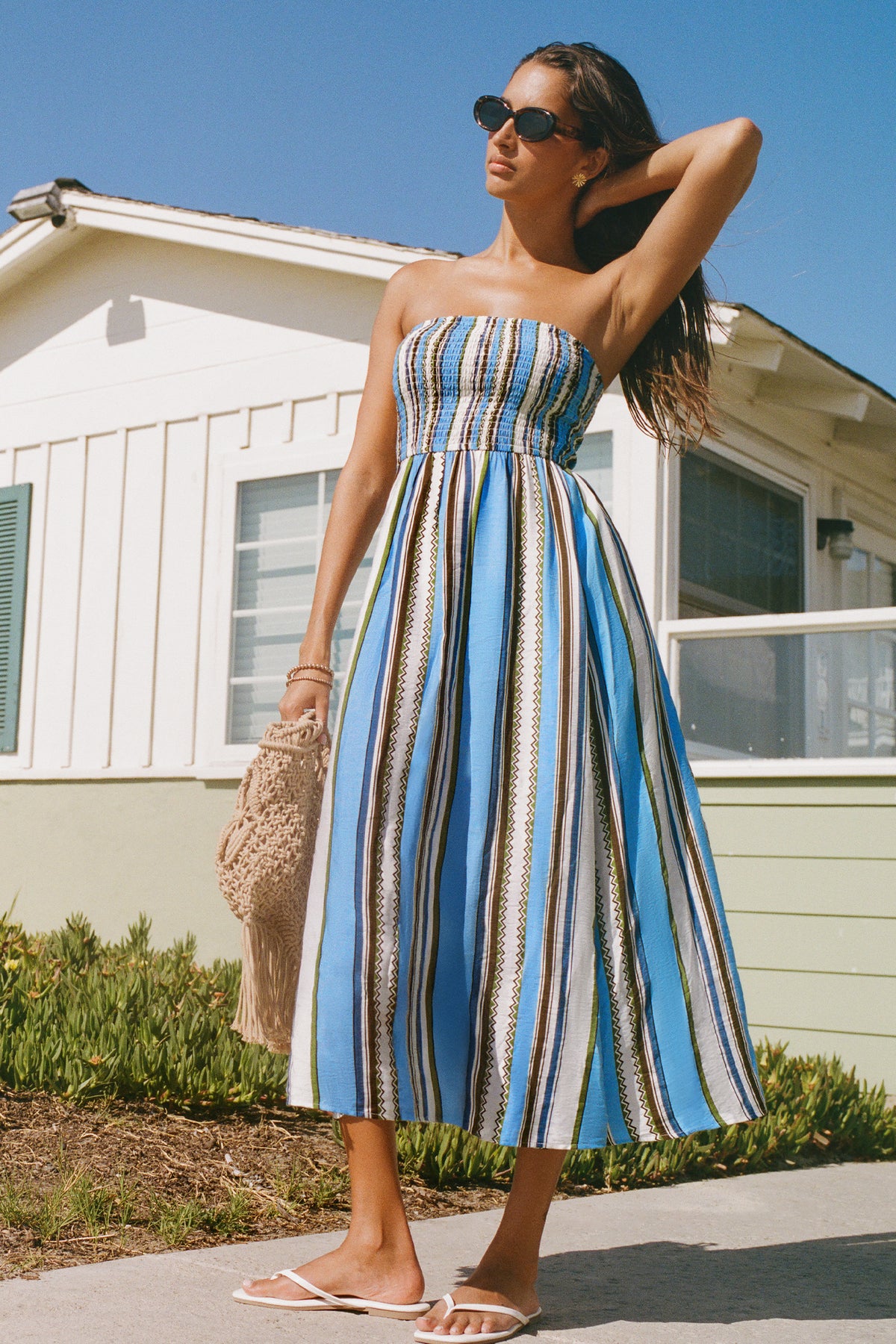 Seaside Picnic Striped Maxi Dress