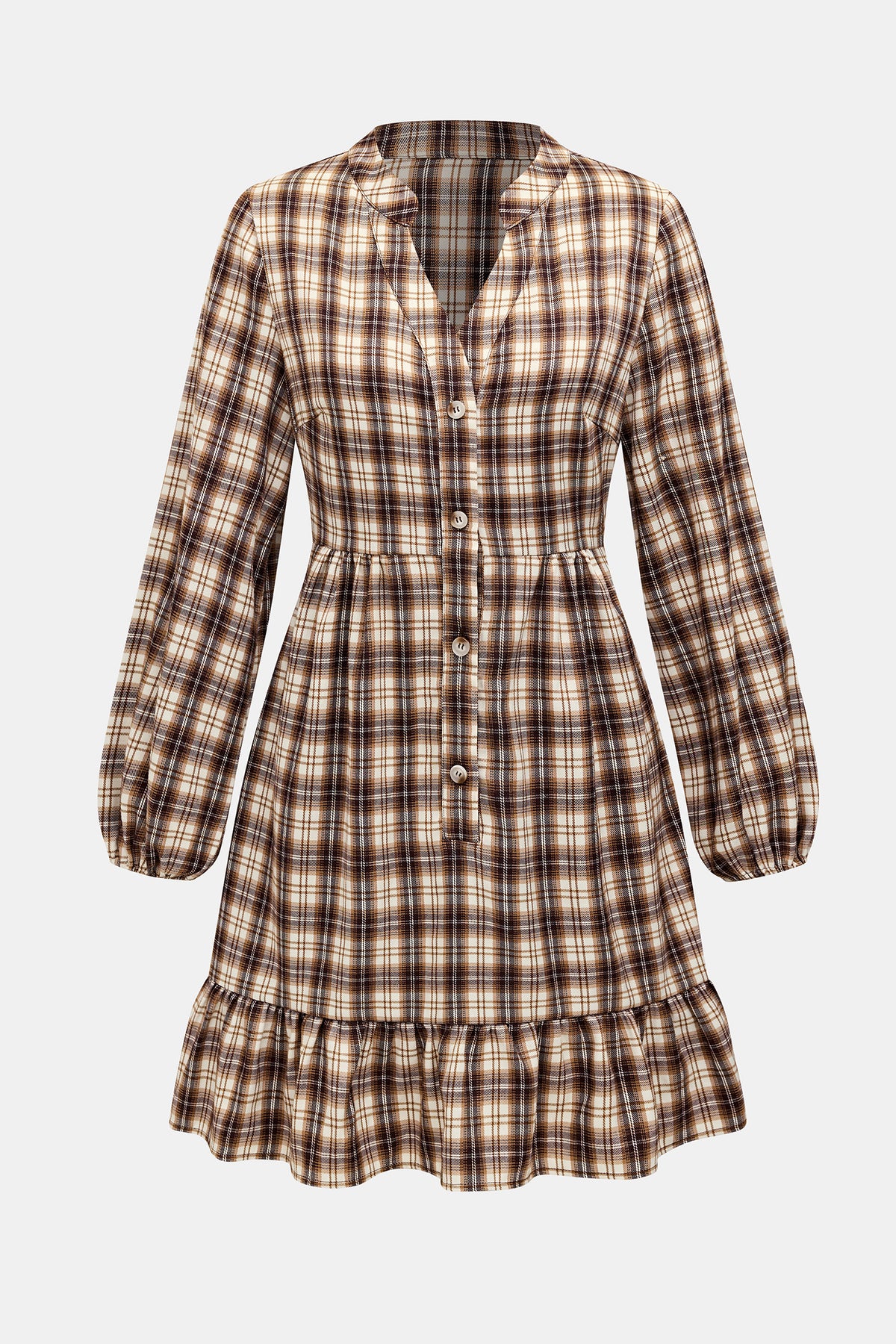 Soft Autumn Plaid Mini Dress