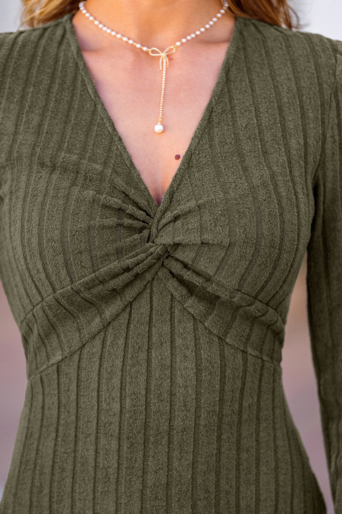 Soft Moss Green Mini Dress