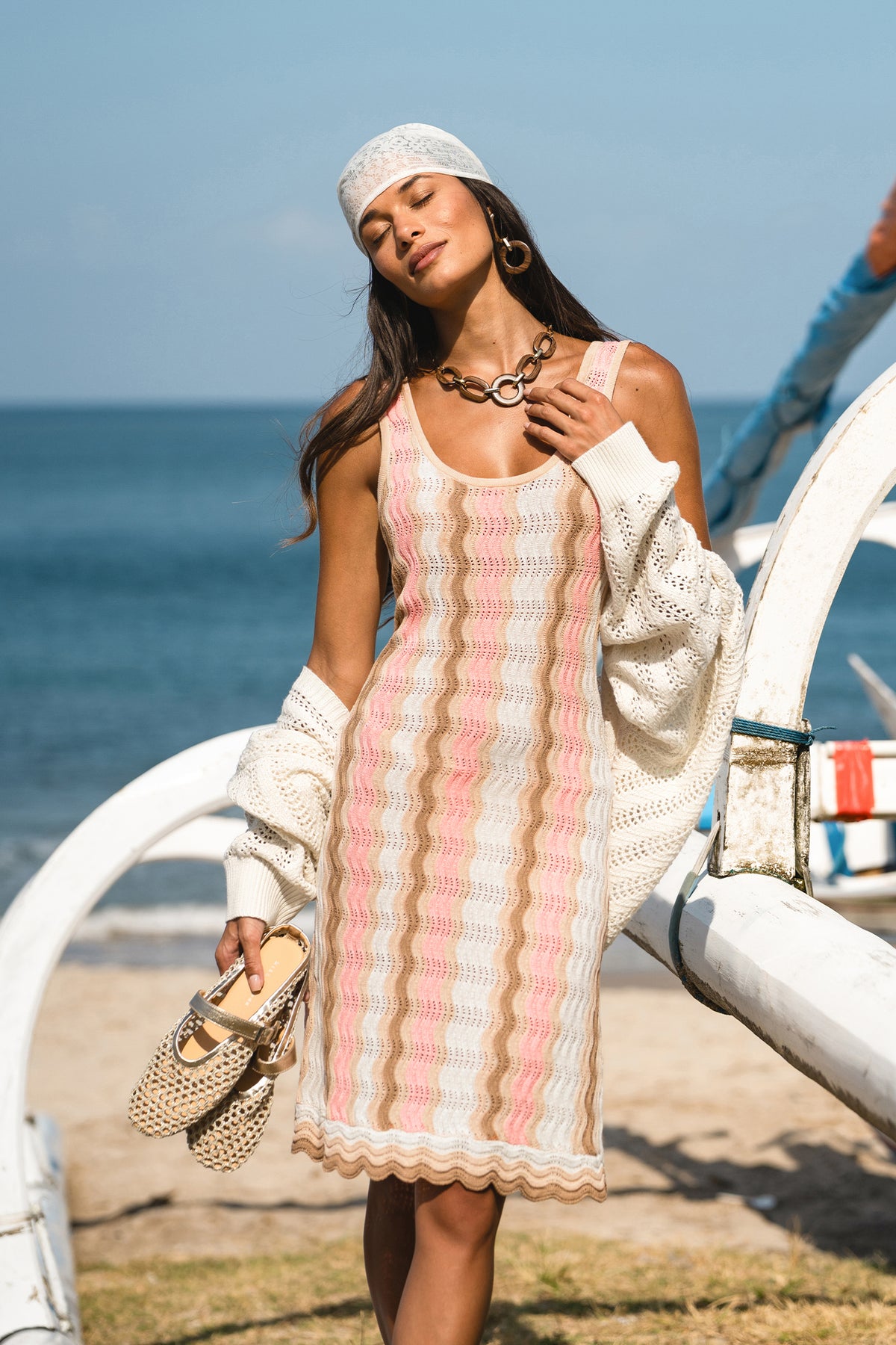 Songbird Striped Cover-Up Mini Dress