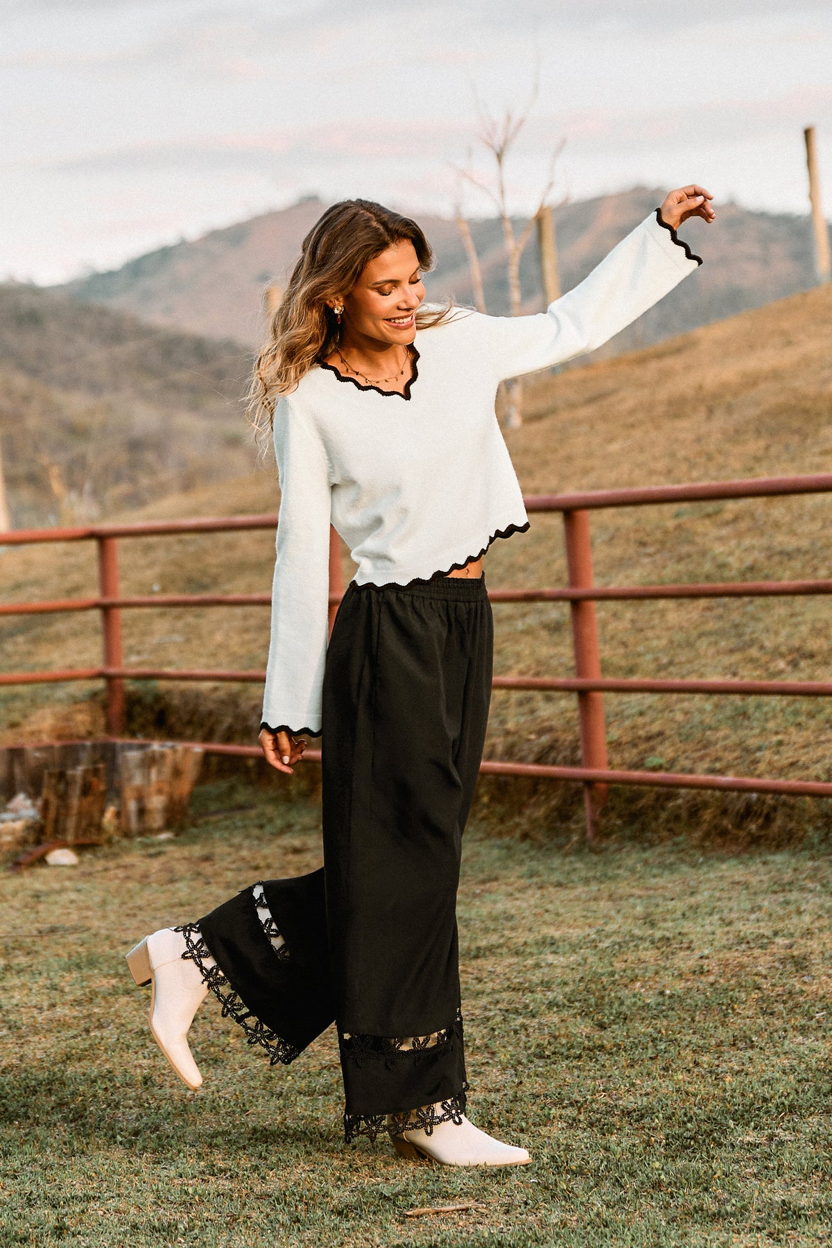 Staying In White Sweater