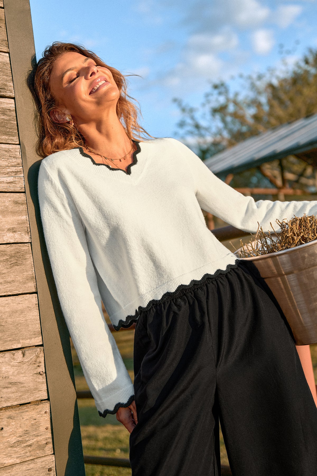 Staying In White Sweater