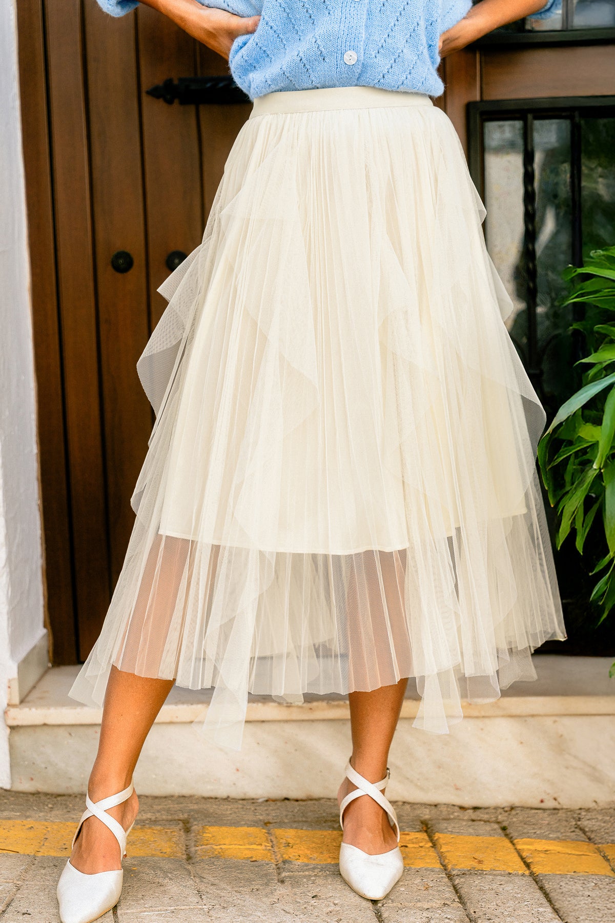 Street Chic Cream Maxi Skirt