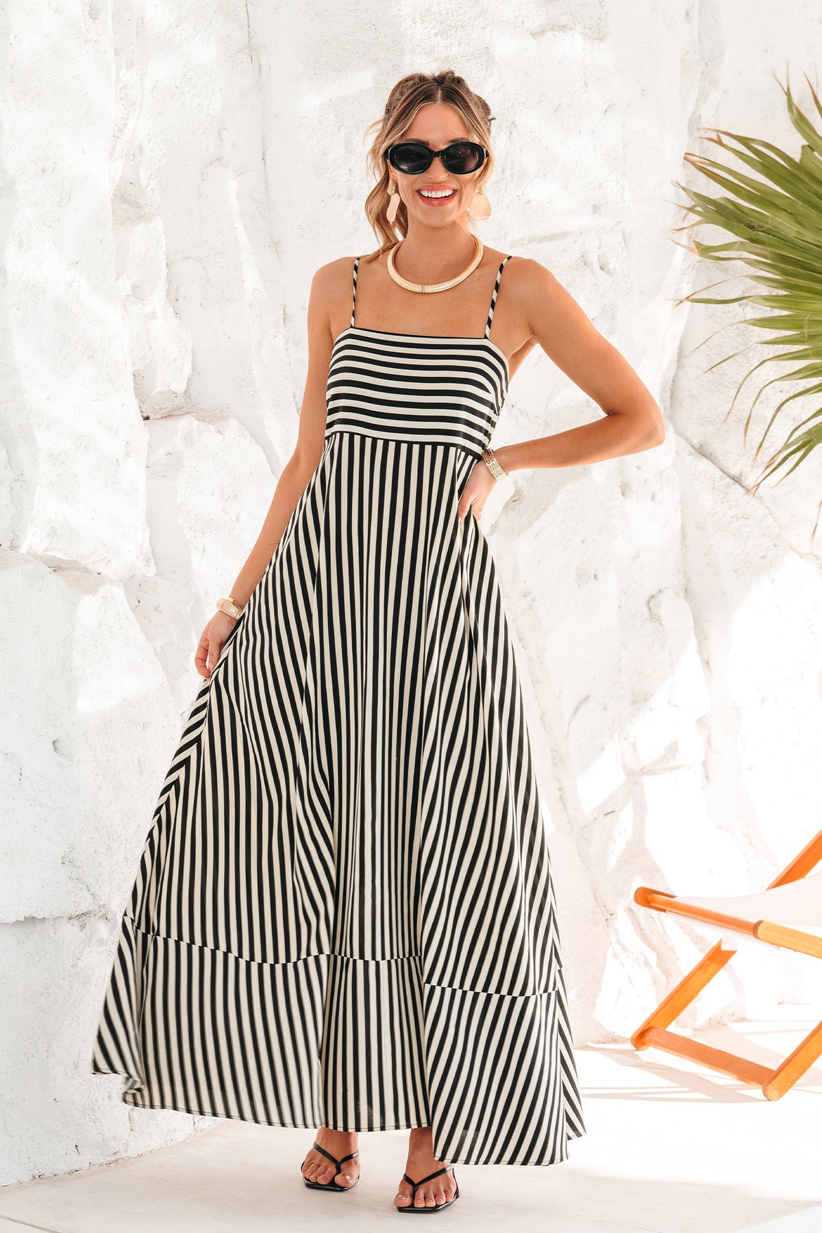 Subtle Lines Striped Maxi Dress